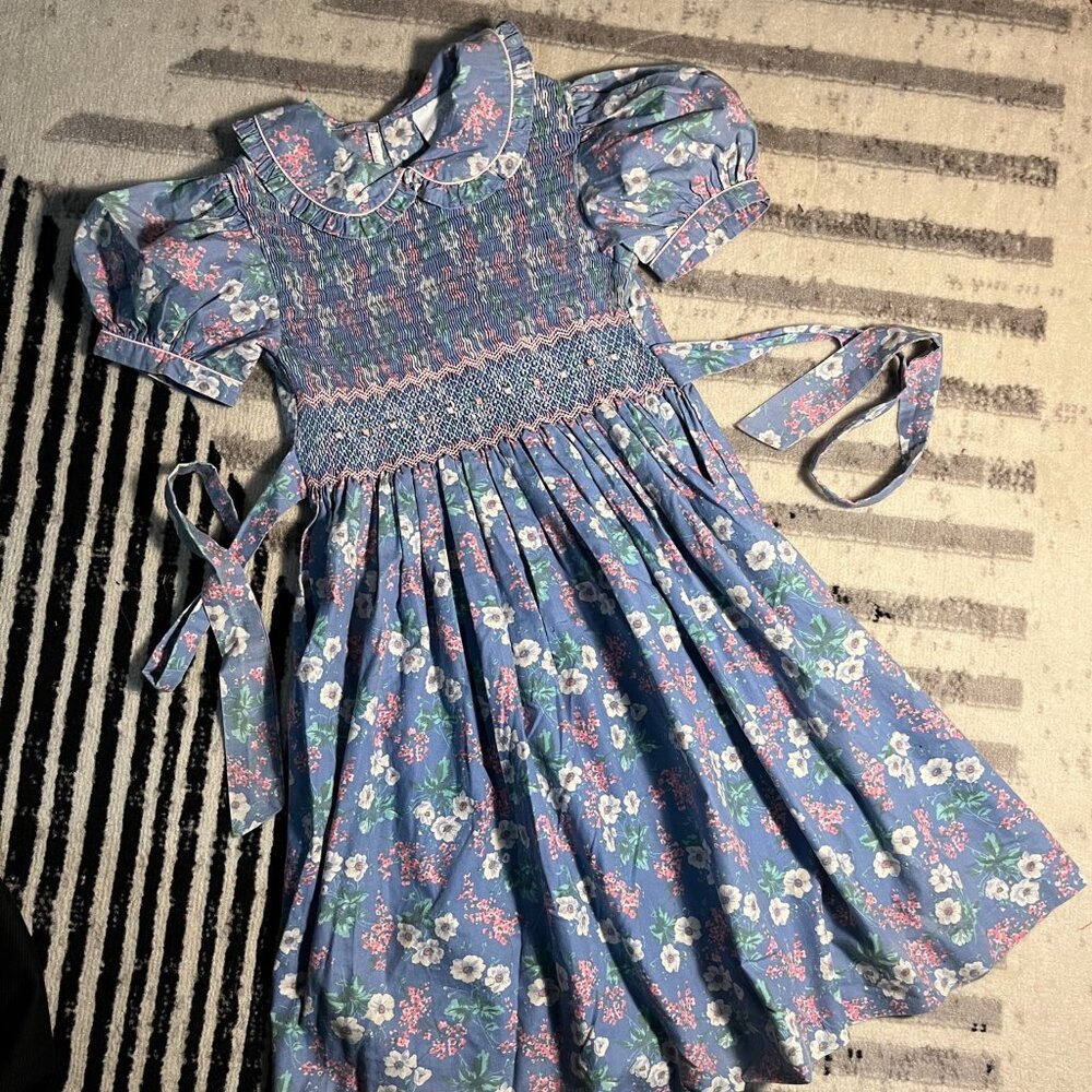 Vintage smocked girls dress